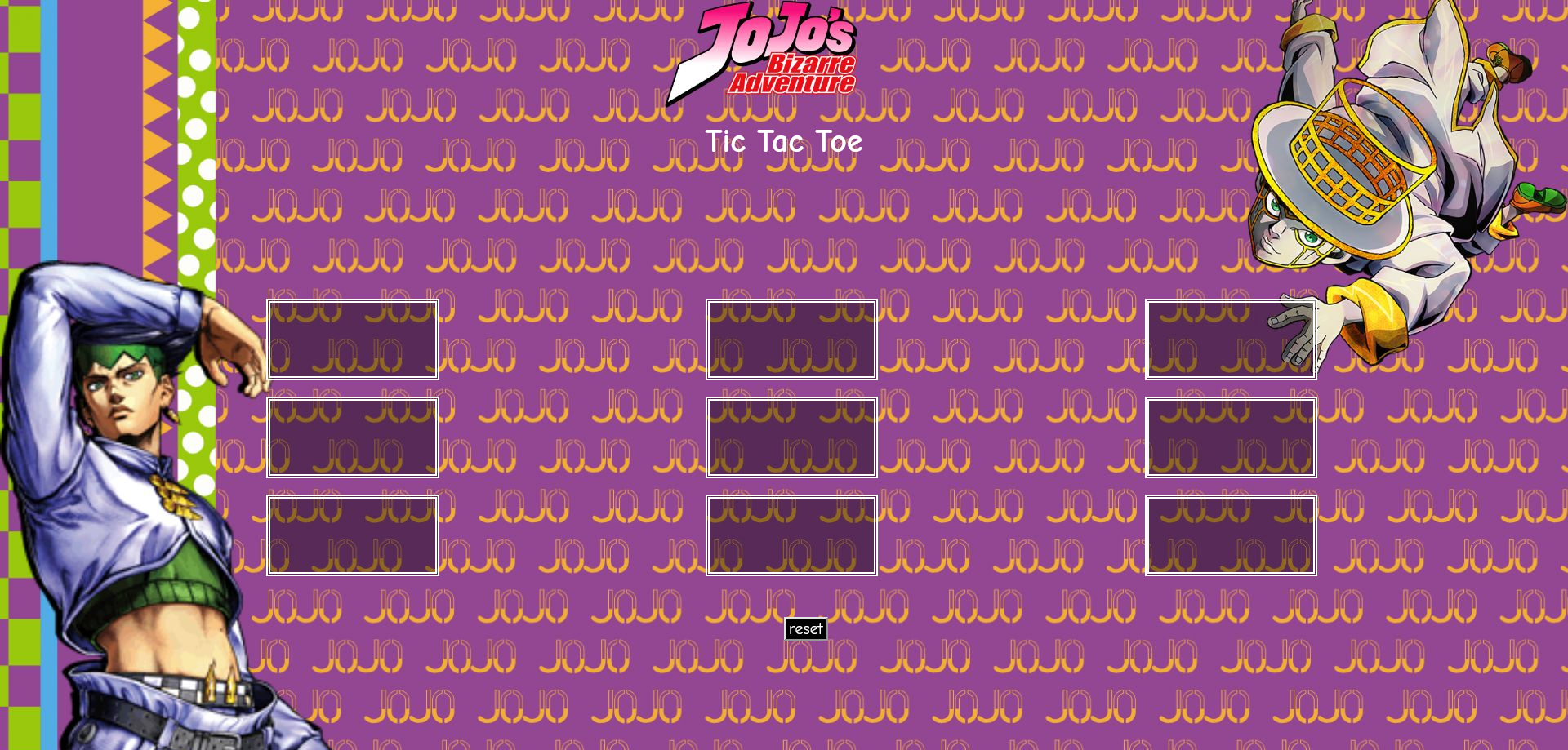 JOJO's Bizzare Tic-Tac-Toe